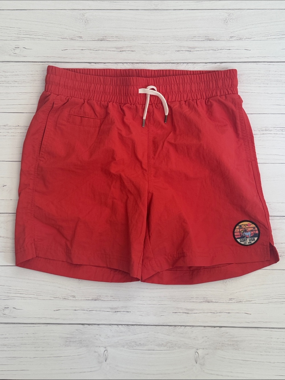 Boys red Swim Shorts with Drawstring
